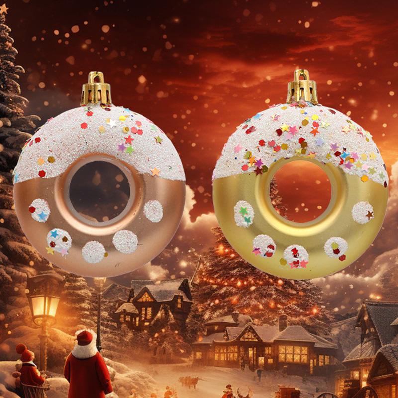 4Pcs Lovely Donut Christmas Tree Decoration Christmas House Hanging Ornament