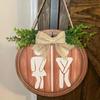 Unisex Funny Wooden Sign Hanging Rustic Wreath Round Board Sign Toilet Sign Wall Decor