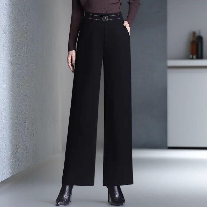 Wide-leg Pants Women Spring Autumn New Style High-waisted Loose Slim Straight-leg Trousers Petite Pants