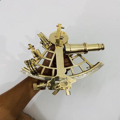 Nautischer Sextant aus massivem Messing, 22,86 cm, Navigationssextant, schwerer Sextant, Vintage-Schiff, Astrolabium-Modell, Sextan