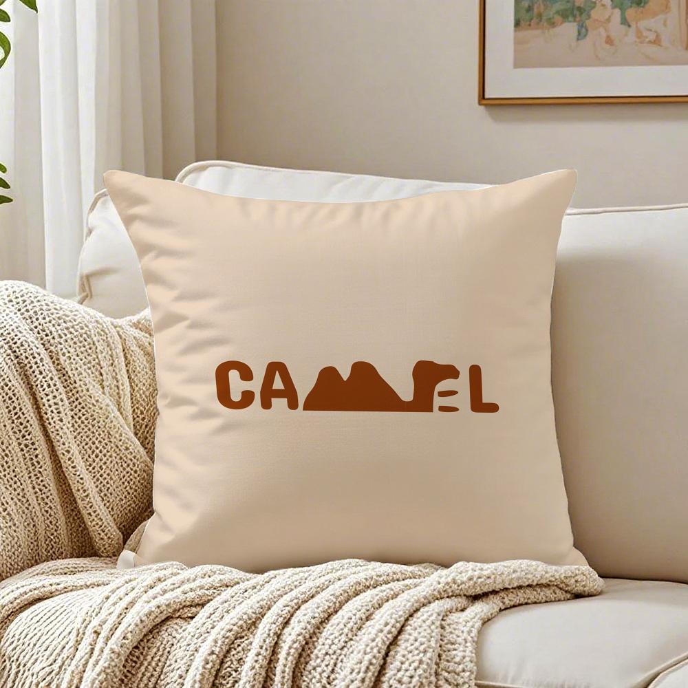 Luxury Vintage Brand CCamelES Cushion Cover Linen Pillowcase Soft for Sofa Bed Home Room Decor