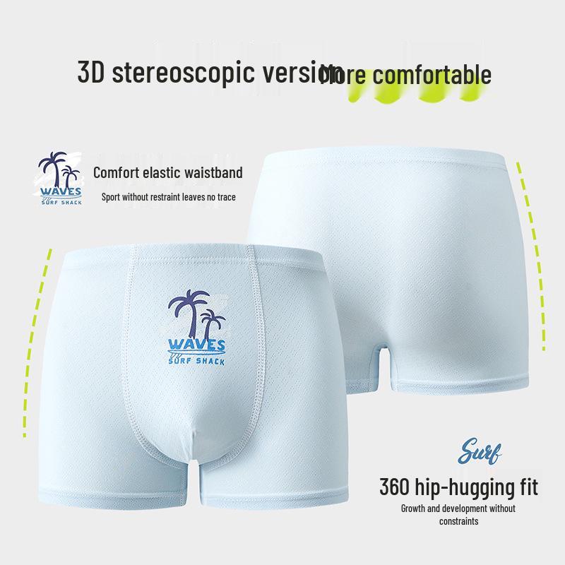 Boys' Teen Summer Ice Silk Boxer Briefs (Ages 13-15)