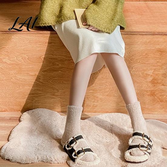 Cozy Plush Thermal Hosiery Thickened Imitation for Women Socks Mink Velvet Soft Socks Winter Durable Washable Warm Solid Color Home Indoor