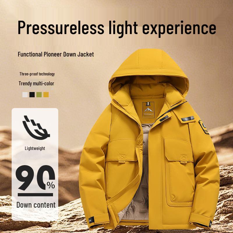 Premium Customizable 90 White Duck Down Jacket - Autumn/Winter Outdoor Corporate Logo Uniform for Mountaineering