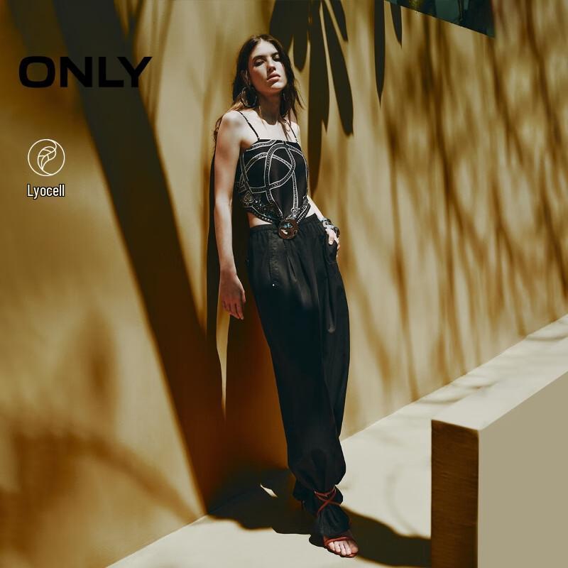 

ONLY 2025 Women s High-Waist Wide-Leg Casual Pants