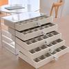 Acryl-Samt Schmuckorganizer mit 3 Schubladen Stapelbare Display-Aufbewahrung Ohrringe Halsketten Armbänder Box Halter Case für Damen