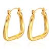 Temperament Titanium Steel Earrings Light Luxury Retro Triangle Earrings Creative Sense Smart Trend Irregular Earrings