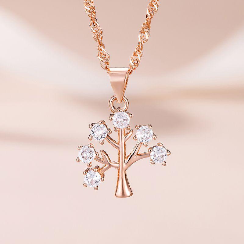 New Arrival Christmas Tree Pendant Necklace For Women Jewelry Silver 925 Sterling Clavicle Chain Lady Anniversary Accessories