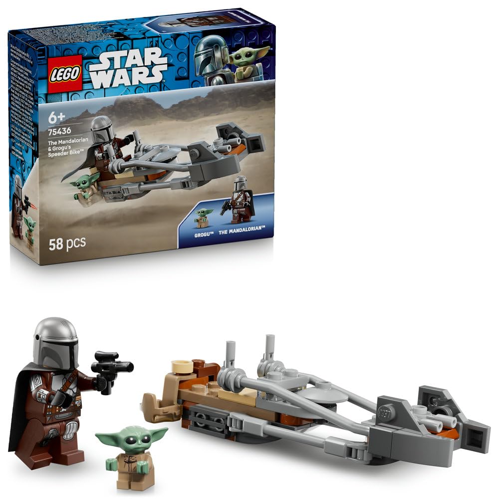 LEGO Star Wars Mandalorian and Grogu Speeder Bike 75436