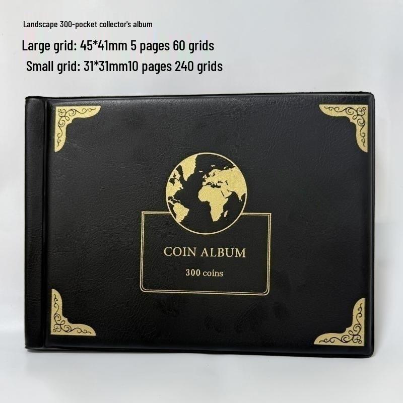 Album Mare cu 240 de Buzunare pentru Depozitarea Monedelor Antice - Liant pentru Colecționar de Monede Comemorative