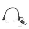 Multifunction 2 In 1 Charging Cable USB3.0 USB A/C To C Charger Data Sync Cable for Cellphone Laptop Tablet