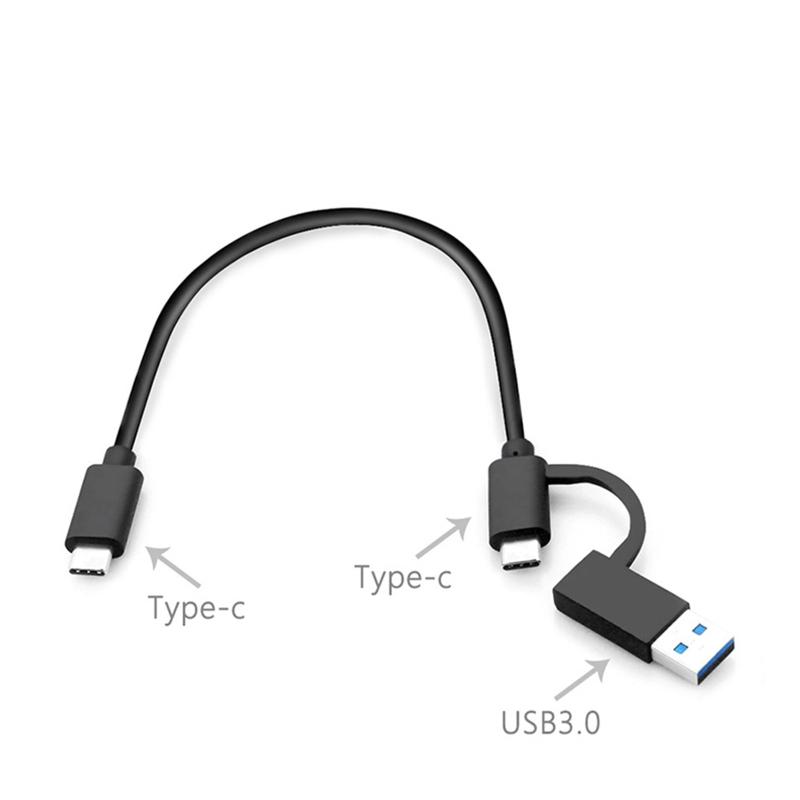 Multifunction 2 In 1 Charging Cable USB3.0 USB A/C To C Charger Data Sync Cable for Cellphone Laptop Tablet