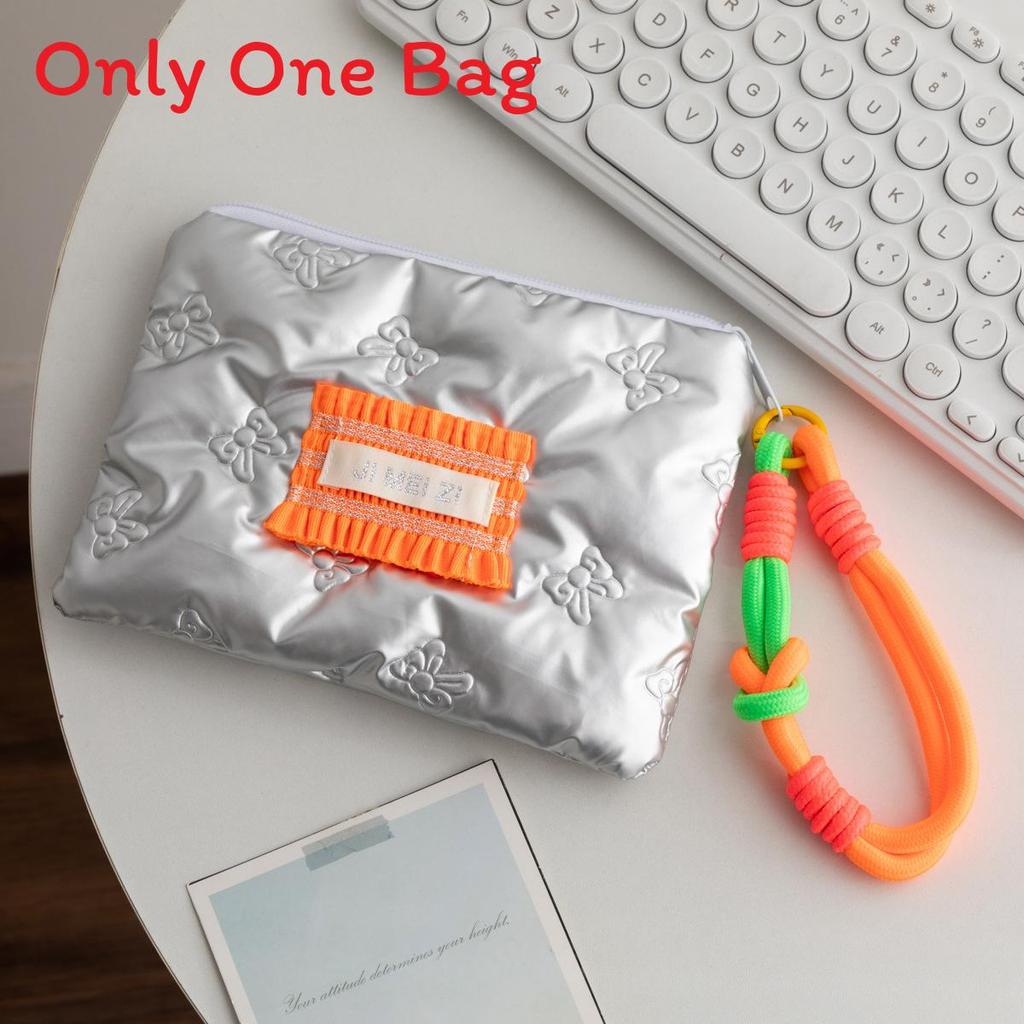 Colorful Stripe Polyester Waterproof Makeup Bag With Zipper Closure For Daily Use