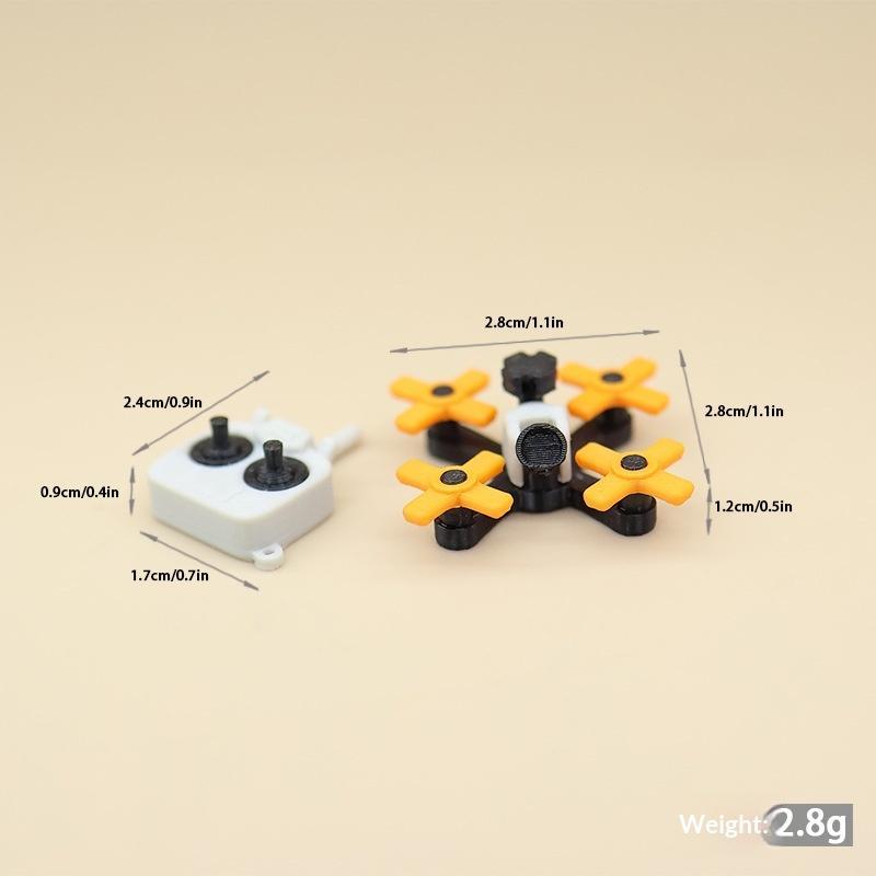 1:12 Dollhouse Mini Drone UAV Aircraft Accessory Fake Model With Remote Control Scene Prop Miniature Home Decor Decoration