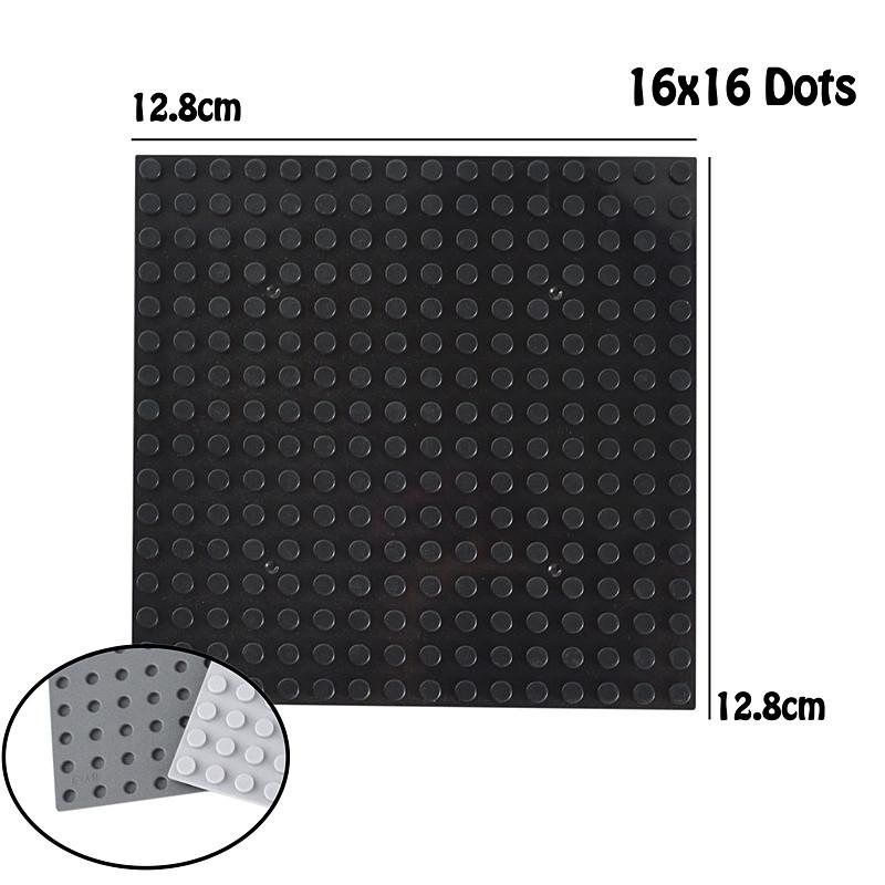 16x16 Dots Building Block Baseplate, Small Particle Brick Base Board 12.8x12.8cm, Compatible with Mini Figures