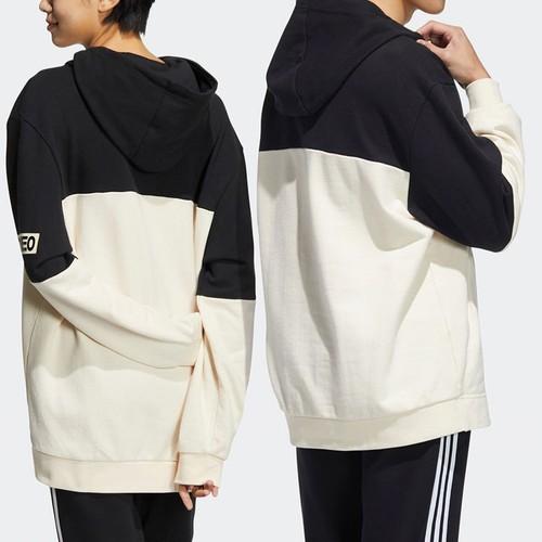 adidas casual sports pullover hoodie with color blocks, unisex,