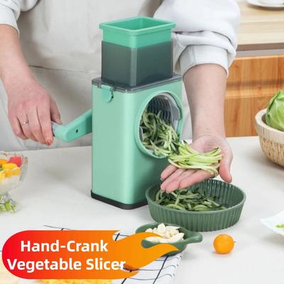 3 In 1 Hand-Crank Vegetable Slicer Vegetable Shredder Labor-saving Rotary Cheese Grater Plastic Multifunctional Nut Grinder