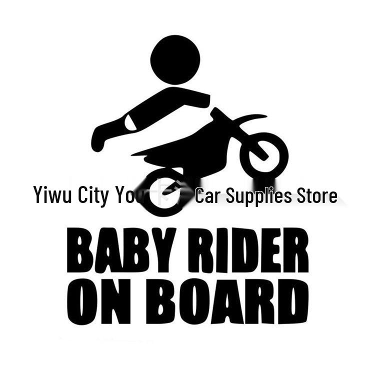 Reflective Baby Dirtbike & Bicycle Warning Stickers for Cars