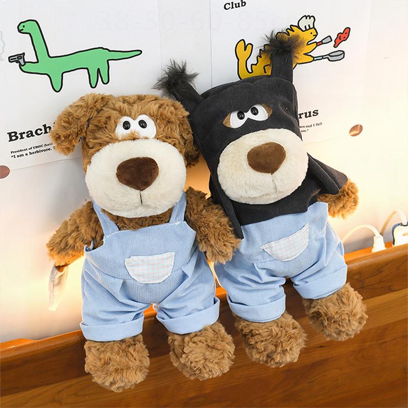 Cute Robber Dog Plush Toy for Kids Birthday Xmas Gift Stuffed Animal Sleep Pillow Doll for Girls Soft and Huggable Present