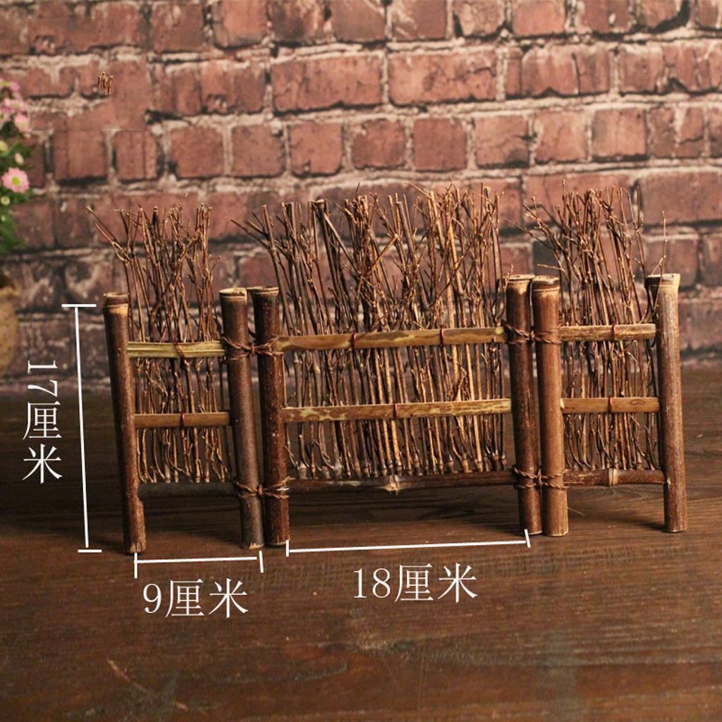 Mini Fence Home Chinese Kongfu Tea Ceremony Natural Bamboo Rustic Decor S #3