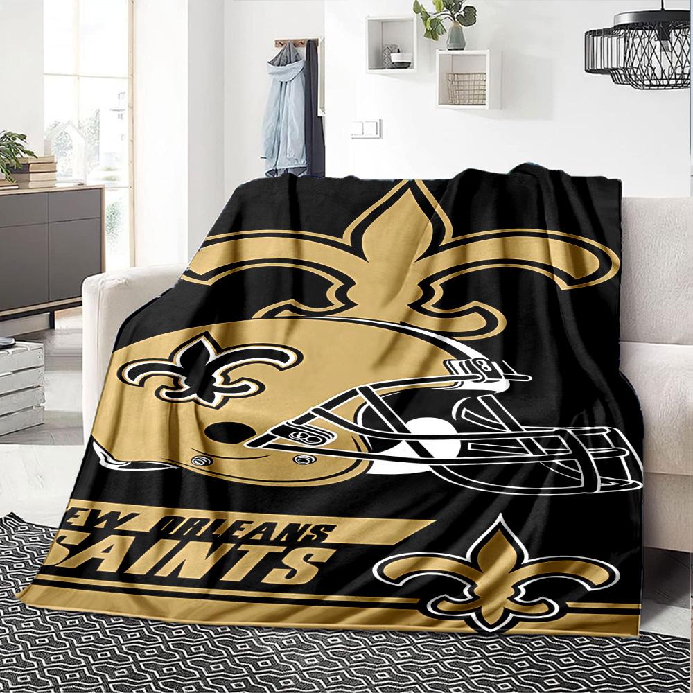 1pc Blanket - New Orleans Saints logo Print Design,Lightweight Blanket for Sofa,Bed- Soft &Warm,Gift for All Seasons