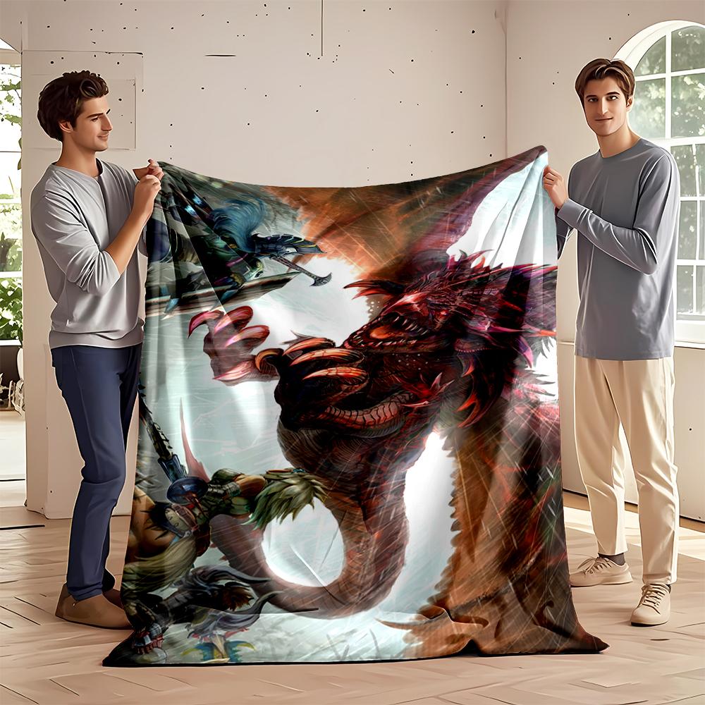 Epic Dragon Battle Artwork Blanket Flannel blanket for bedroom, living room, sofa, and nap sofas