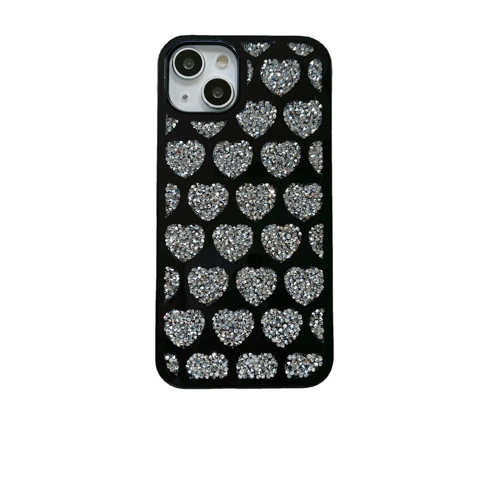 Cold Wind Full Screen Love Flash Diamond Suitable for Apple 13 Mobile Phone Case iPhone14 Fashion 12promax Luxury 11