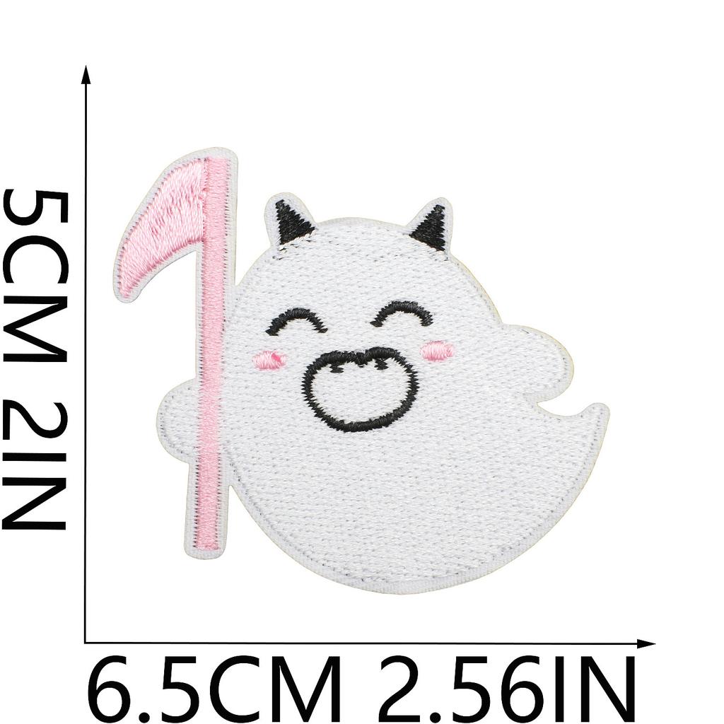 Ghost Embroidery Cloth Sticker Halloween Piao Ghost Patch Sticker Festive Atmosphere Dress Up Embroidery Label Pumpkin Spider Web