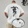 2026 Men's T-shirt High Quality Dragon Print Cotton Short Sleeve Top Spring Daily Casual Ov