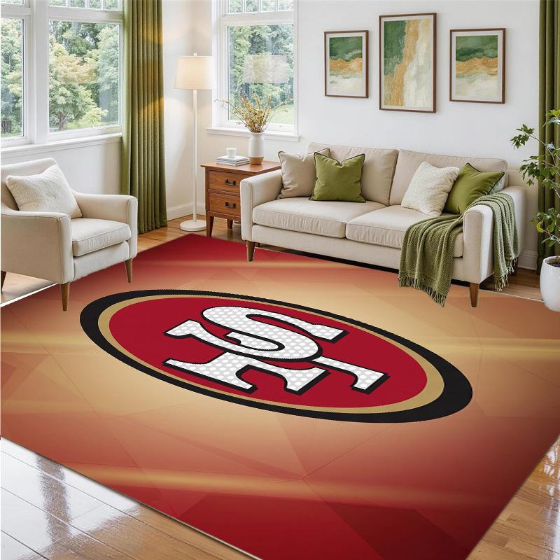 San Francisco 49ers Design Kristall-Samt-Teppich Weiche Dekorationsmatte für Schlafzimmer Eingang