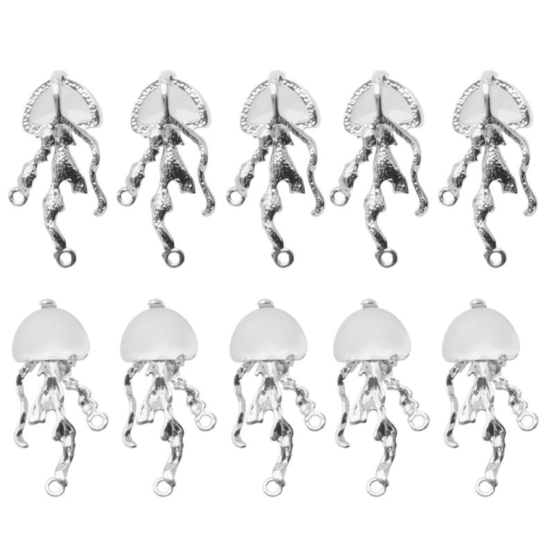 Набор из 10 милых подвесок-медуз для изготовления бижутерии, часть для DIY, аксессуары для бижутерии, шарм для браслета, ожерелья, сережек