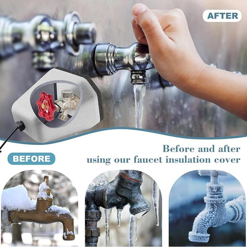 Schaumstoff-Wasserhahnabdeckung für den Außenbereich, Winter, Wiederverwendbare Schlauchabdeckung für den Außenbereich