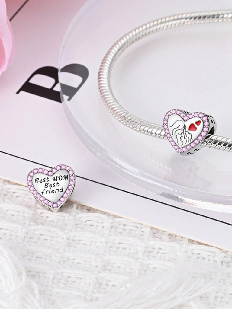 Charms Plata Mother'S Day Love Mother Beads Charm Copper Plated Fit Copperoriginal Bracelet For Jewelry Making Diy Charm