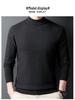 Men's 100% Cashmere Mid-Neck Black Sweater - Thickened Winter Base Layer