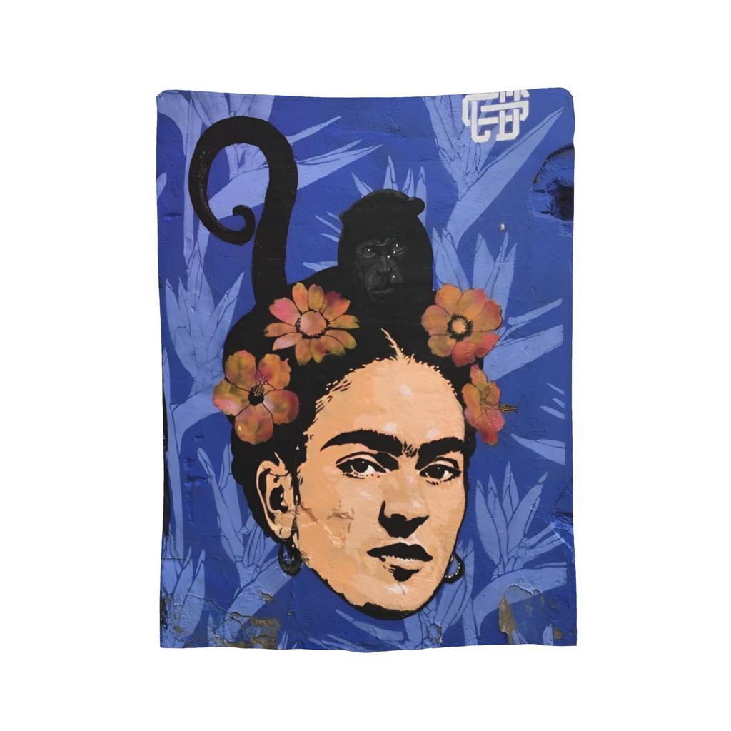 México Artista F-Frida K-Kahlo Mantas de Franela Manta Decorativa Impresionante para Sofá Ropa de Cama Sala de Estar 150*125cm Felpa Colcha Fina,