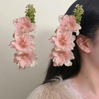 Craftsmanship Simulation Flower Hair Clip Cherry Blossom Headdress  Hair Acc