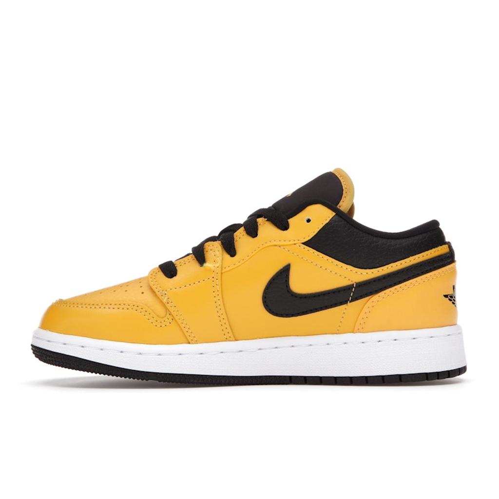 Air Jordan 1 Low GS University Gold Black Kids Sneakers White 553560-700