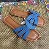 Fashion Flat Bottom Summer Retro Women Slippers Cross Strap Design Vacation Beach Shoes Trend Brand Walking Soft Leisure Ladies Slides