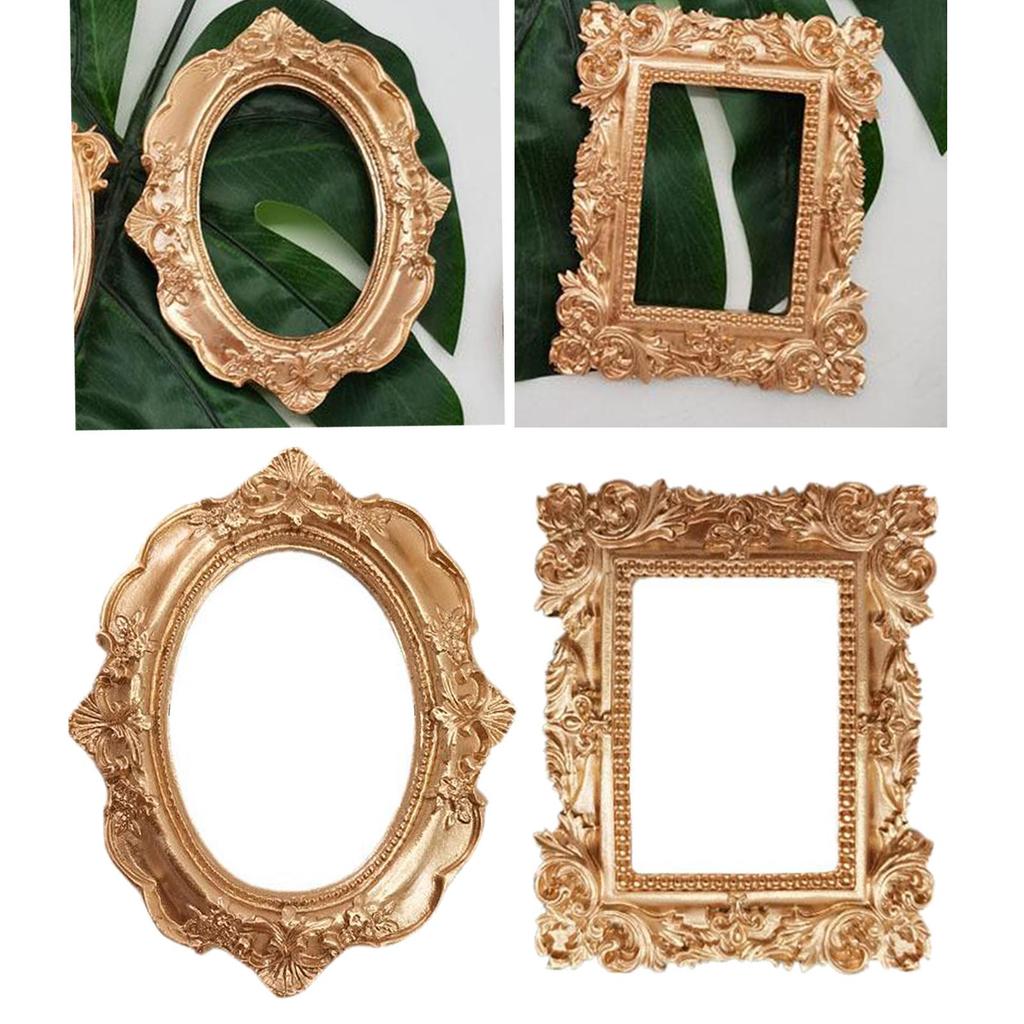 Antique Photo Frame Resin Picture Frame Home Decor Jewelry Display Decoration Tabletop Art Craft Photo Prop Accessories