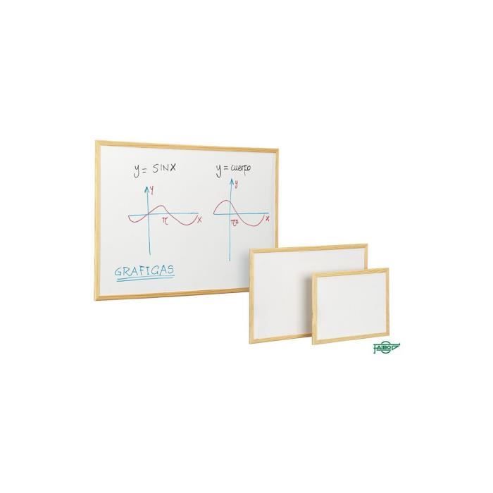 Tableau Blanc - GENERIQUE - Faibo - 60x90cm - Cadre en Bois - Blanc