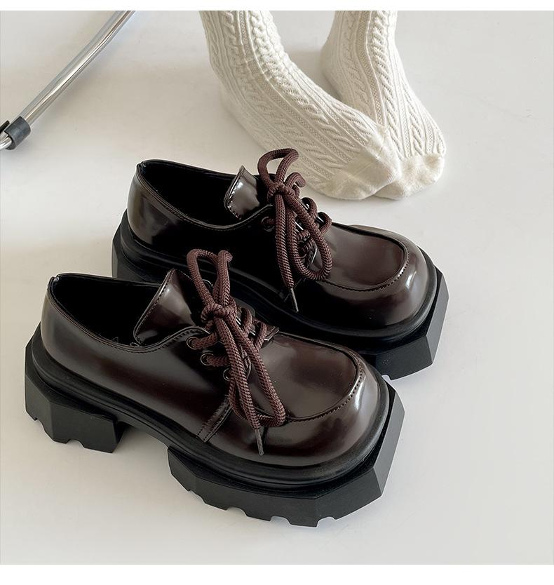 Fashion Trend British Style Platform Small Leather Shoes Women's 2025 New Spring and Autumn with Skirt Round Head Mary Jane Single Shoes