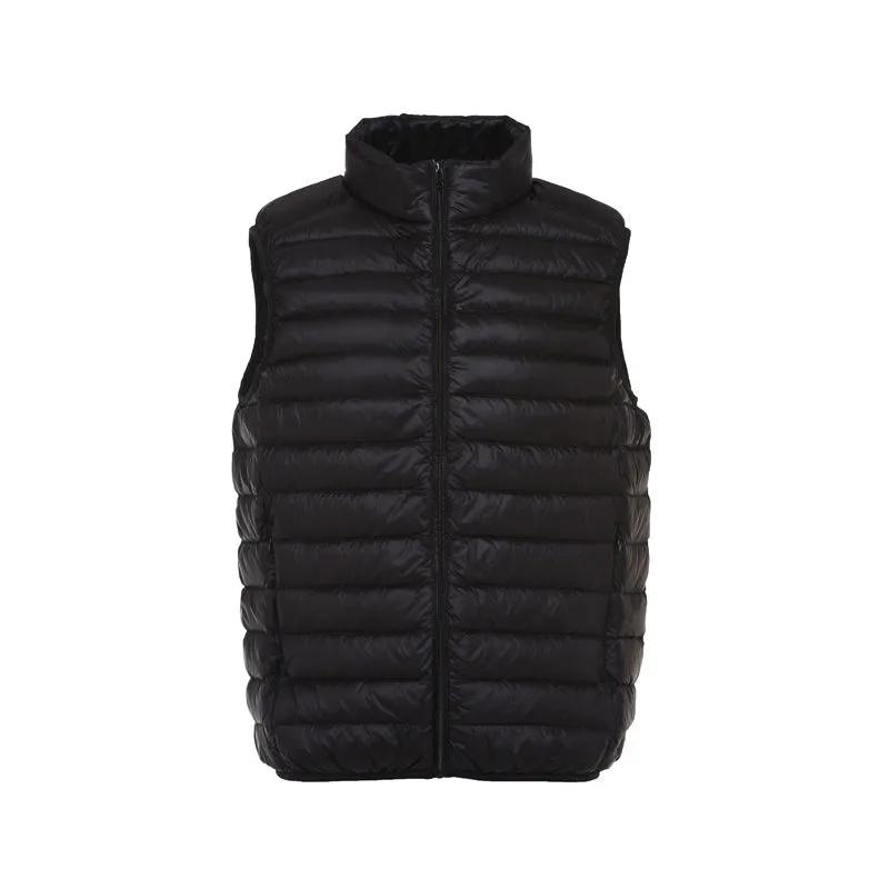 Men's Solid Color Lightweight Down Vest, Simple and Casual Sleeveless Jacket for Indoor and Outdoor Wear