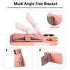 Cards Solt Ring Holder Lychee Pattern Leather Case for iPhone 17 Pro Max 16 15 14 13 12 11 with Makeup Mirror Shockproof Cover