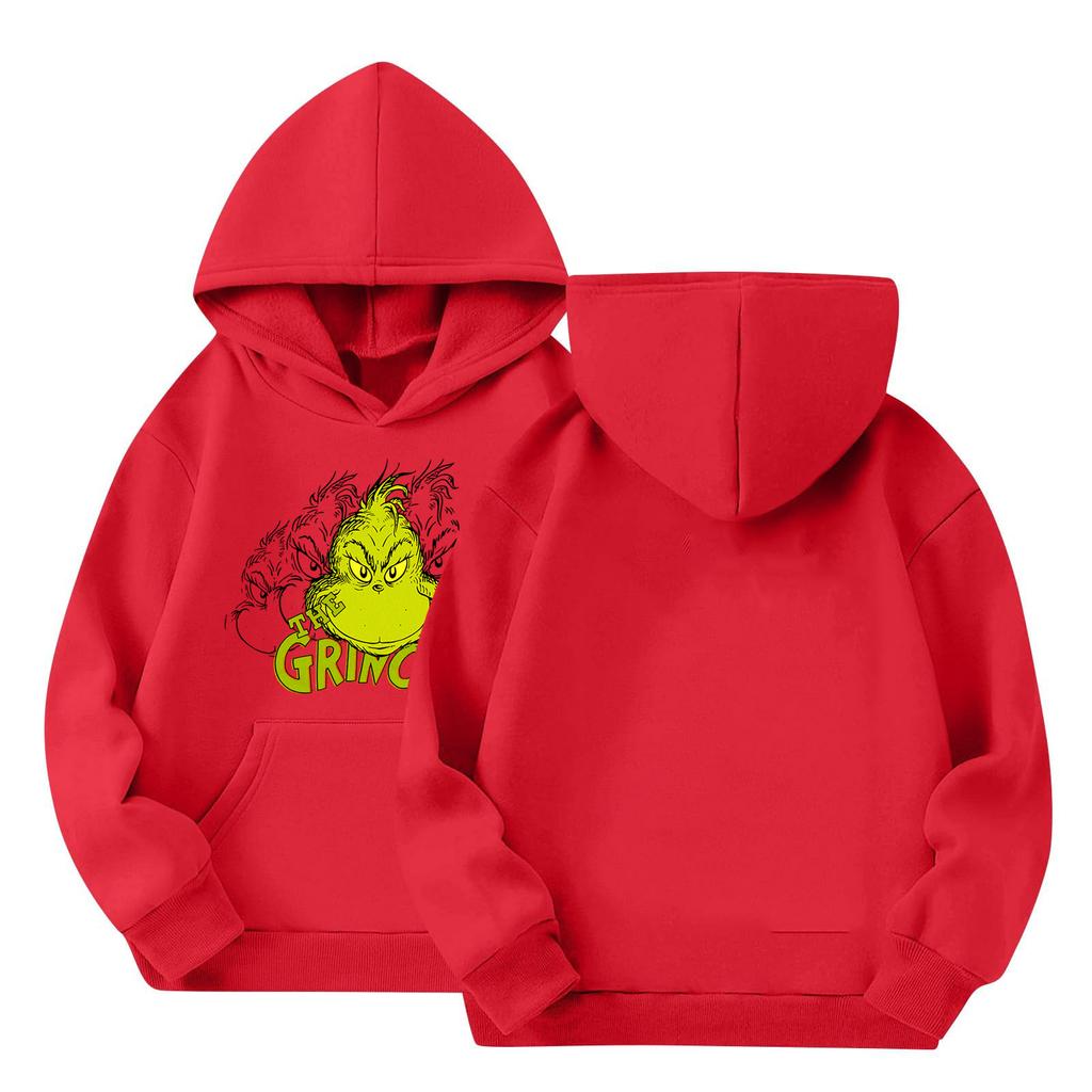 Kids' Long Sleeve Loose Pullover Letter Print Drawstring Hooded Sweatshirt