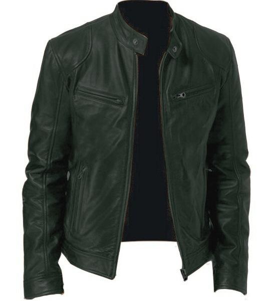 Autumn and winter spot new business pu rest leather jacket business gentleman thermal zipper cardigan decoration