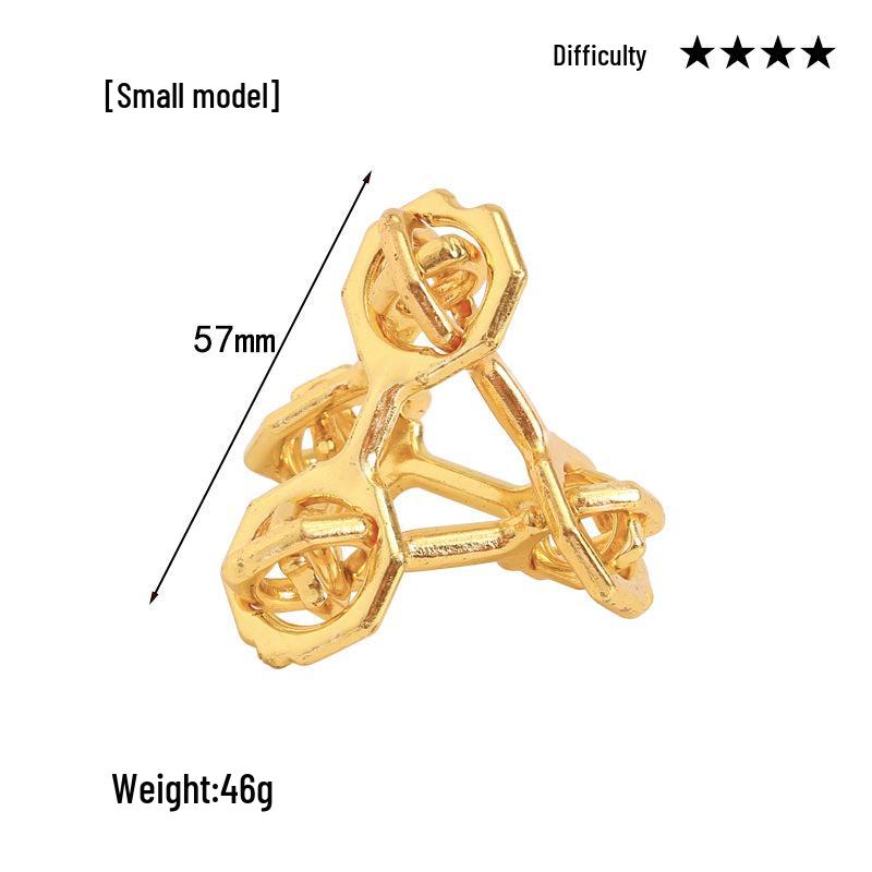 Intelligence Puzzle Zinc Alloy Disentanglement Rings - Unlock Nine Linked Rings Kongming Luban Lock Educational Toy