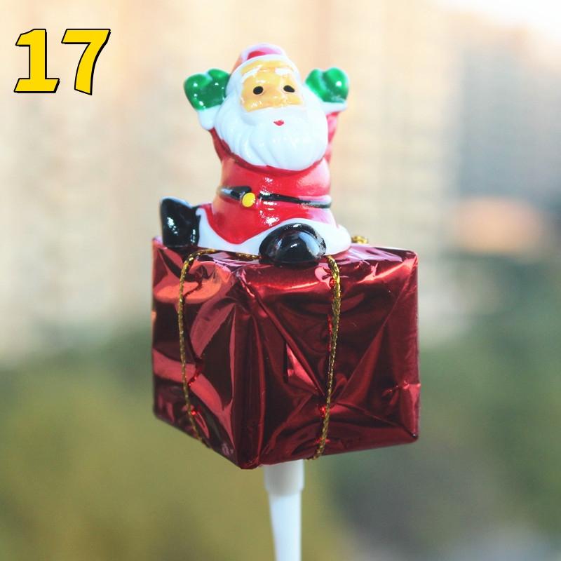 10PCS Merry Christmas Cake Toppers Cartoon Xmas Tree Cake Decor Snowman Happy New Year Cupcake Toppers Decor For Party Wholesale