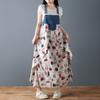 DIMANAF 2026 Plus Size Women Summer Chiffon Dress Denim Elegant Lady Sundress Floral Long Dress Casual Sleeveless Lace Cotton