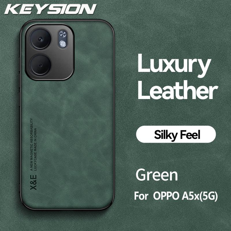 

KEYSION Роскошный ретро чехол из ПУ кожи для телефона OPPO A5X 5G Мягкий силиконовый+ПК Противоударная задняя крышка для телефона OPPO A5X 4G for OPPO A5X