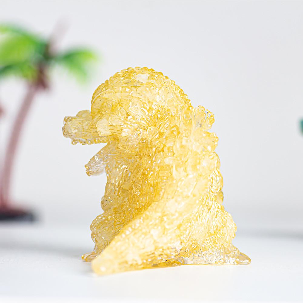 Godzilla Resin Crystal Figurine With Natural Gemstone For Home Decor And Giftgiving